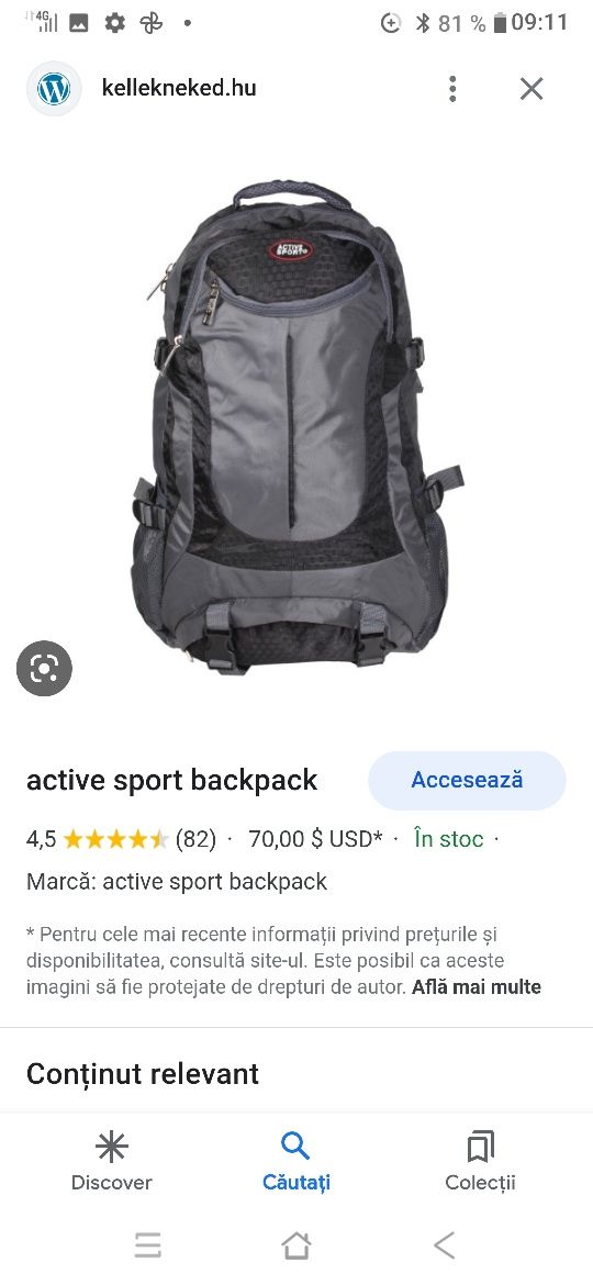 Rucsac Active Sport 40 litri, arata ca nou