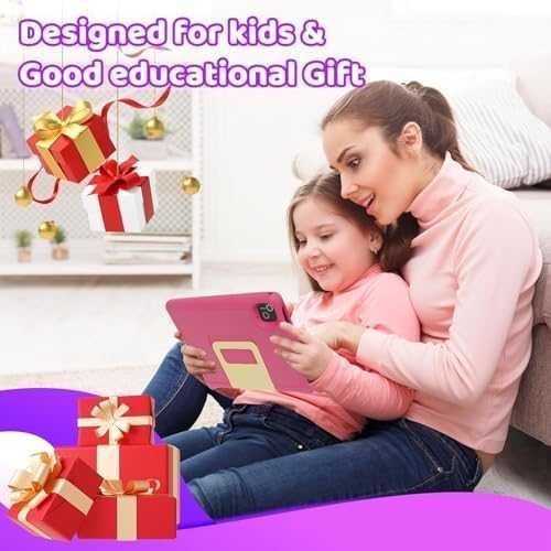 Нов Детски таблет 10" Android 14, Octa Core, 16GB RAM, 128GB, розов