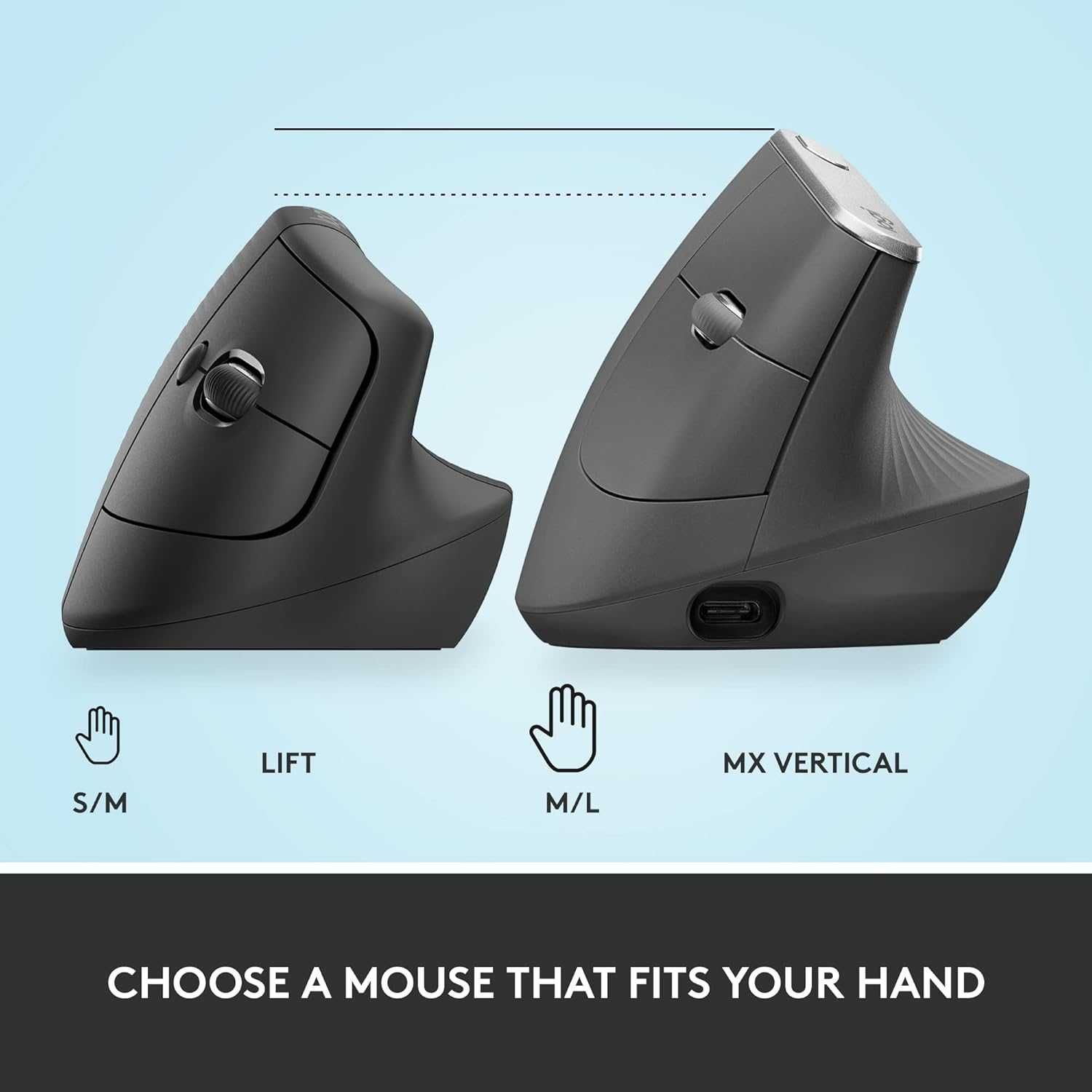 Logitech Lift безжична ергономична мишка