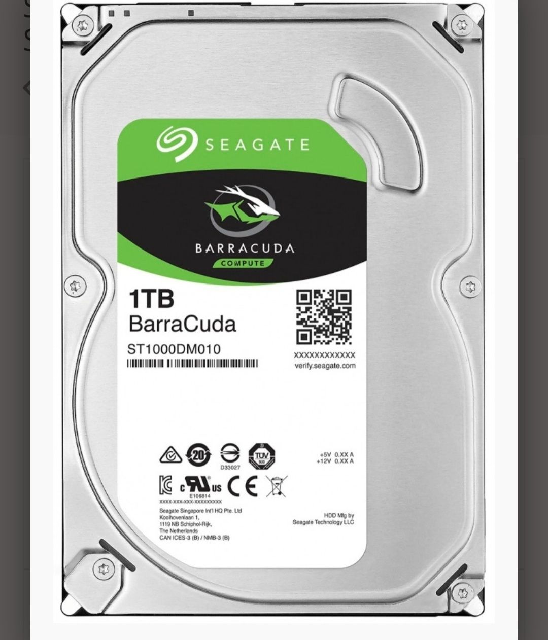 Жесткий диск Seagate Barracuda 1Tb HDD 3.5