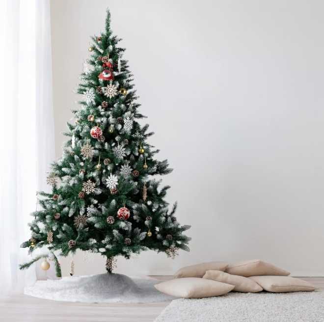 Brad GIGALUMI 120 cm, cu Zăpadă Artificială și Conuri de Pin