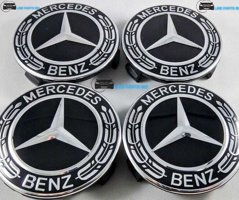 Capace Roti Sigle Embleme Jante Mercedes 75mm Albastru / Negru / Star