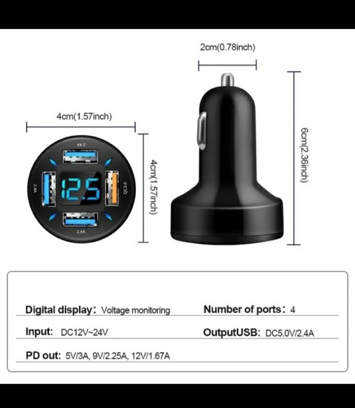 Incarcator auto charger bricheta ultra fast charging led - Produs Nou