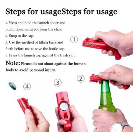 Deschizator sticla de bere in forma de pistol, lansator de capac