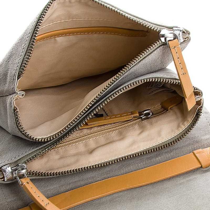 %ПРОМО% CLARKS – Дамска чанта естествена кожа с метален ефект нова