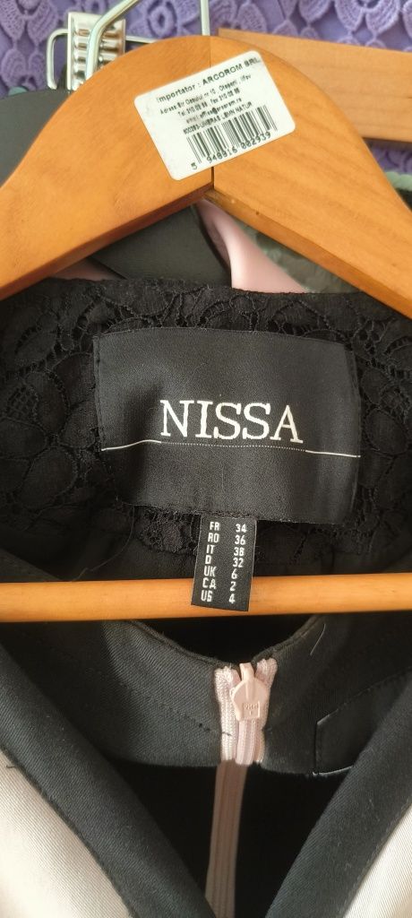 Rochie bodyicon office NISSA 36 roz pal si sacou negru