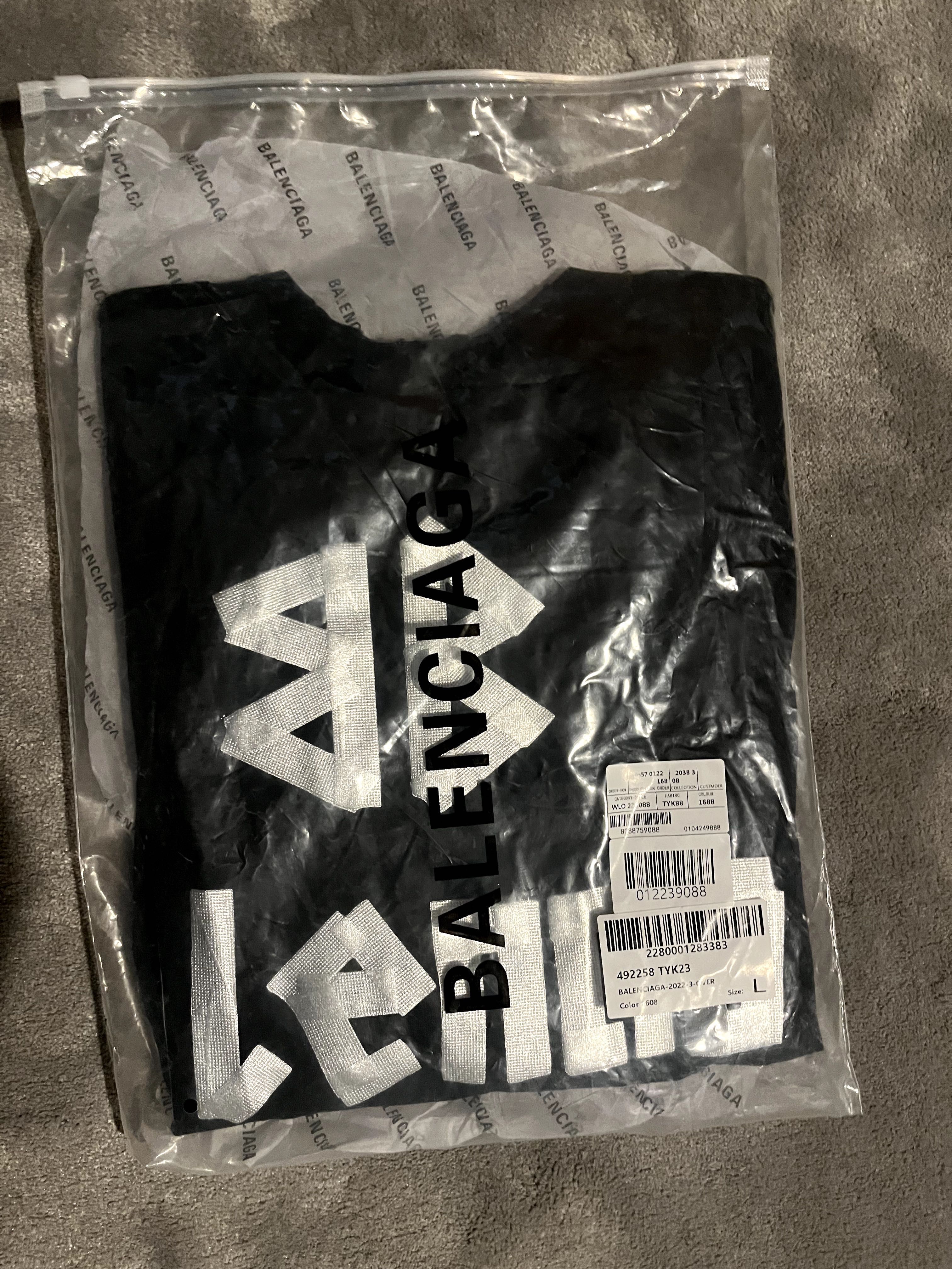 Balenciaga Tape-Logo Oversized Тениска