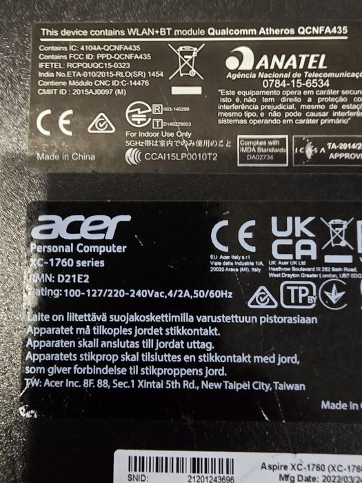 ACER XC 1760 LGA 1700