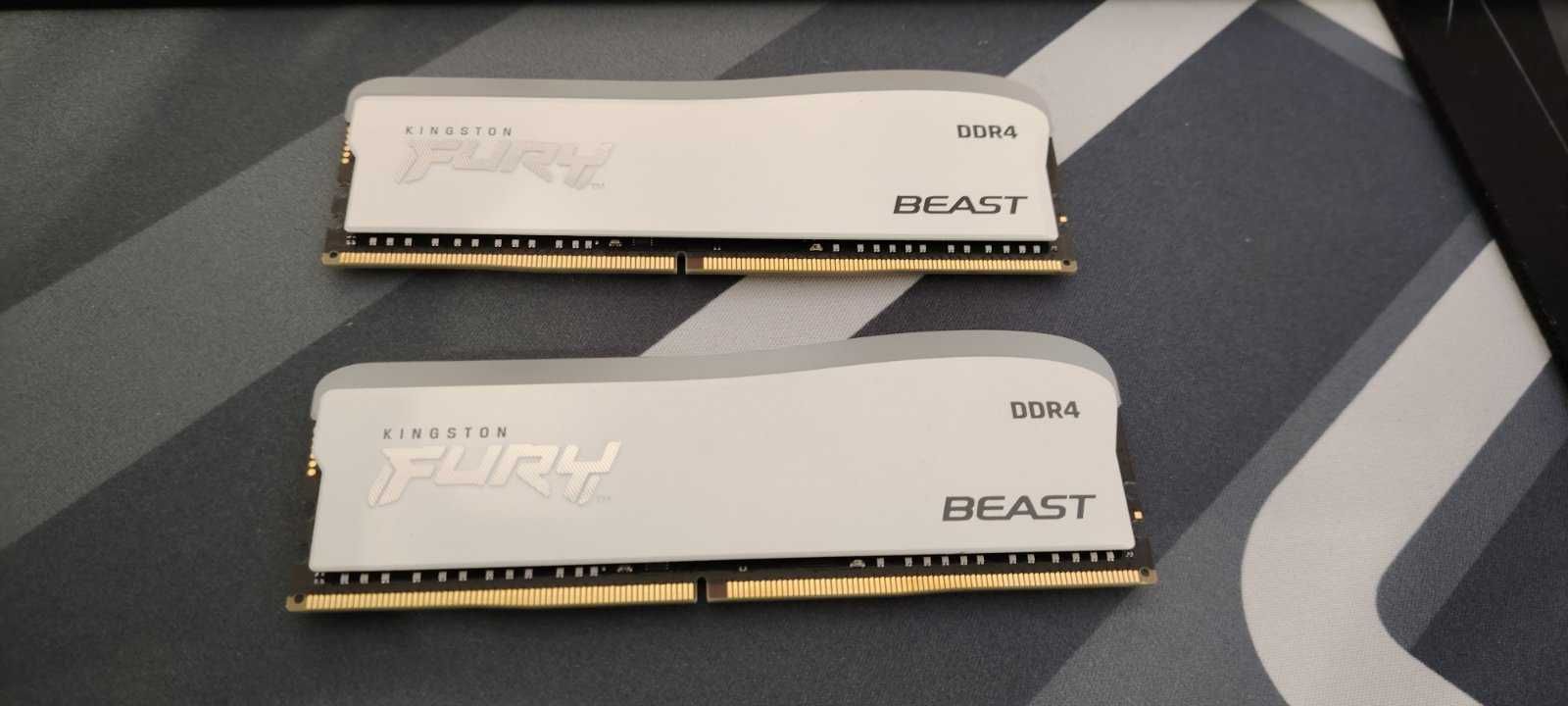 Рам памет Kingston FURY Beast White RGB 16GB(2x8GB) DDR4 3600MHz