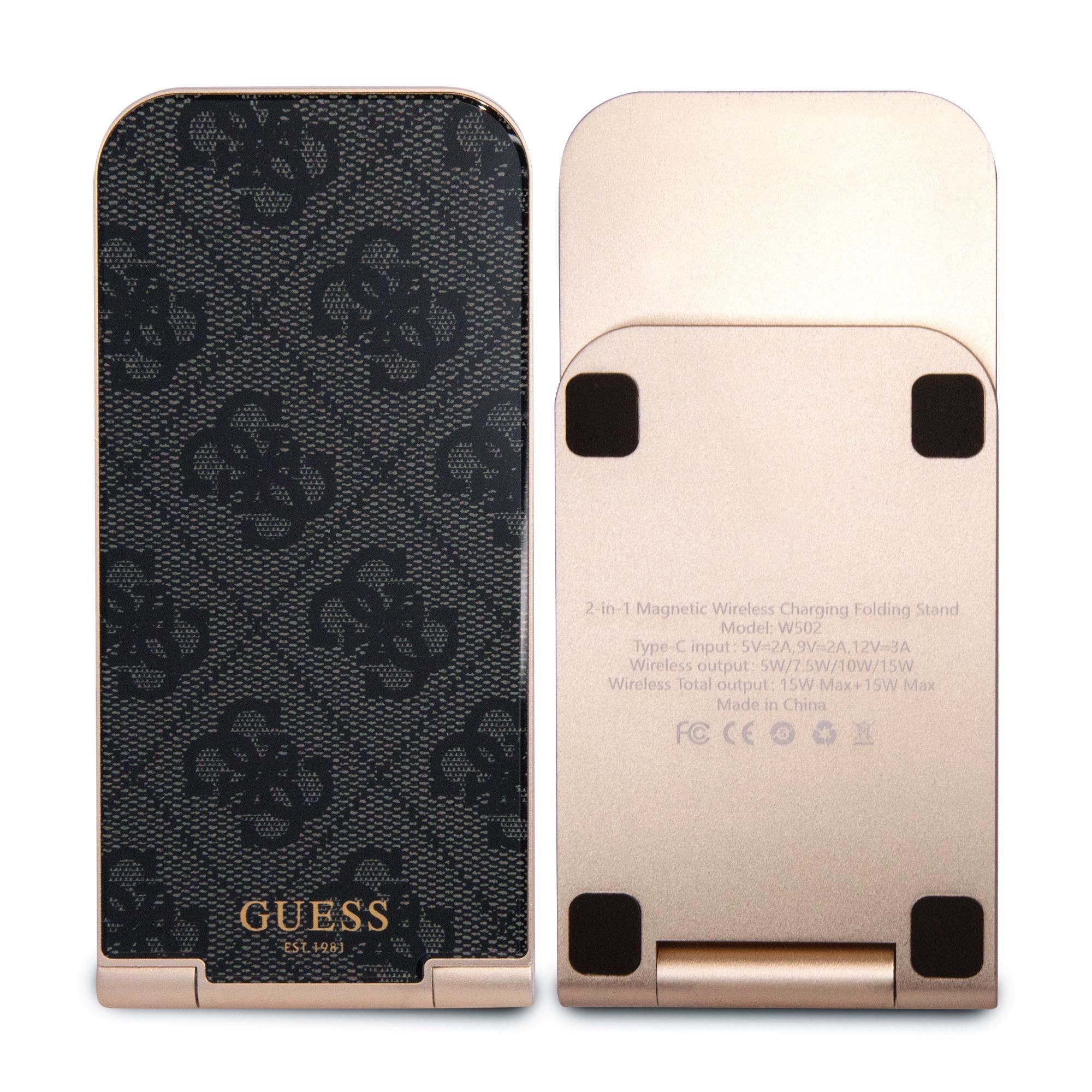 Безжично зарядно GUESS 4G Pattern 2в1 15W