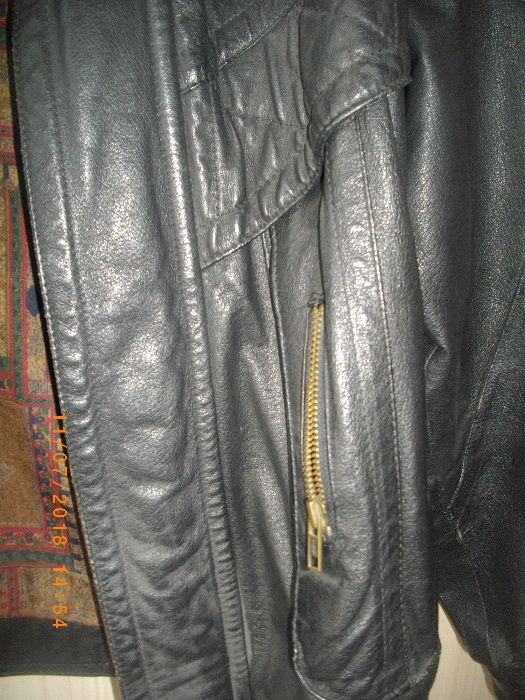 Мъжко-Яке Естествена Кожа-Агнешка Напа-№50-Почти Ново-Голямо-Късо