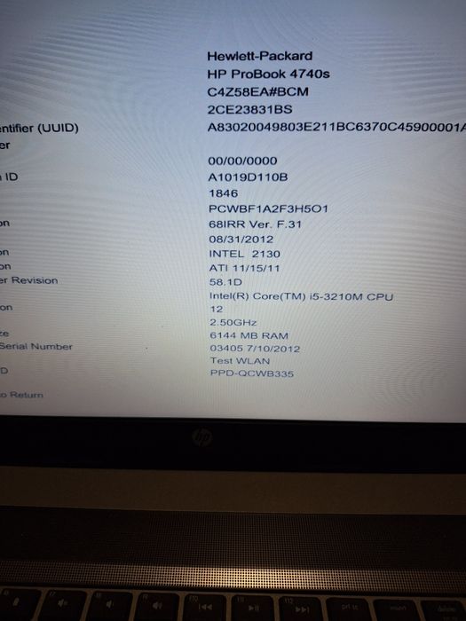Vand Laptop Hp Probook 4740S  I5  cu ssd 240 gb  wind 10