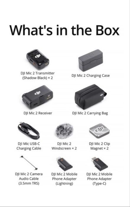 Микрофон DJI Mic 2 (2RX + 1TX + Charging case)