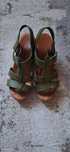 Sandale platforma, piele, culoare verde