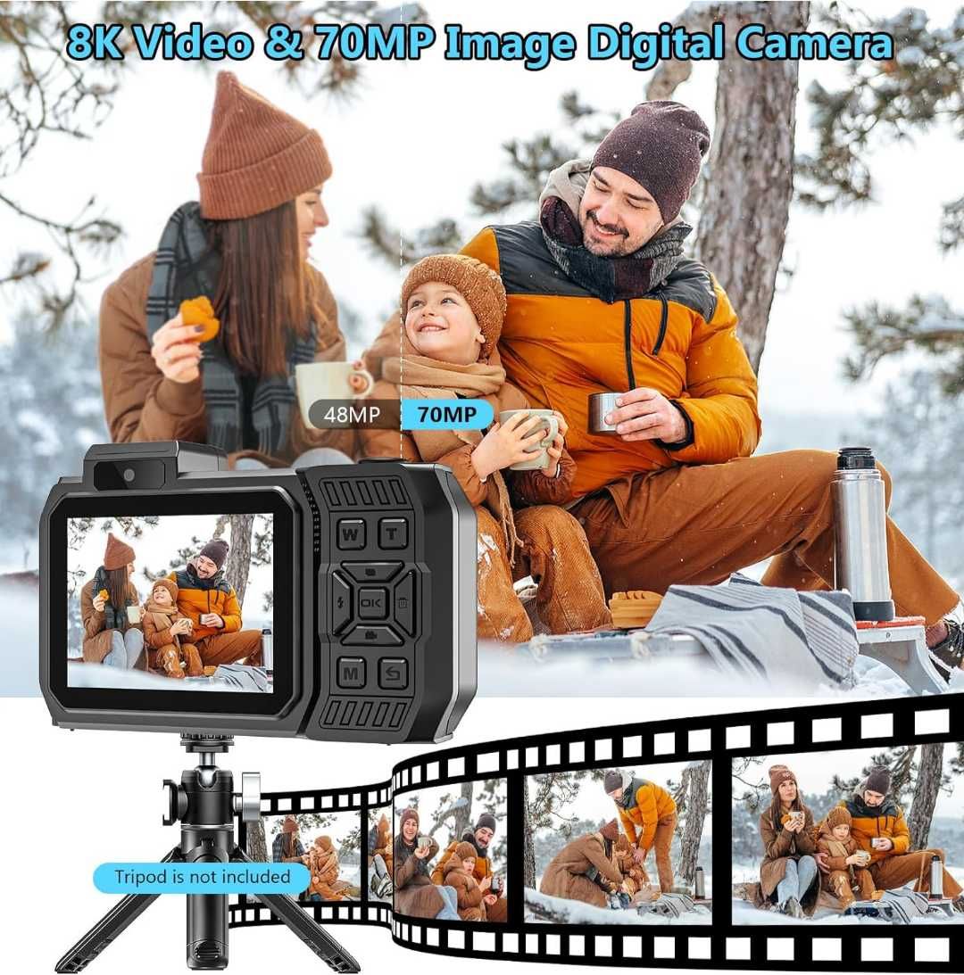 8K UHD подводен фотоапарат 70MP 32GB автофокус удароустойчив нов