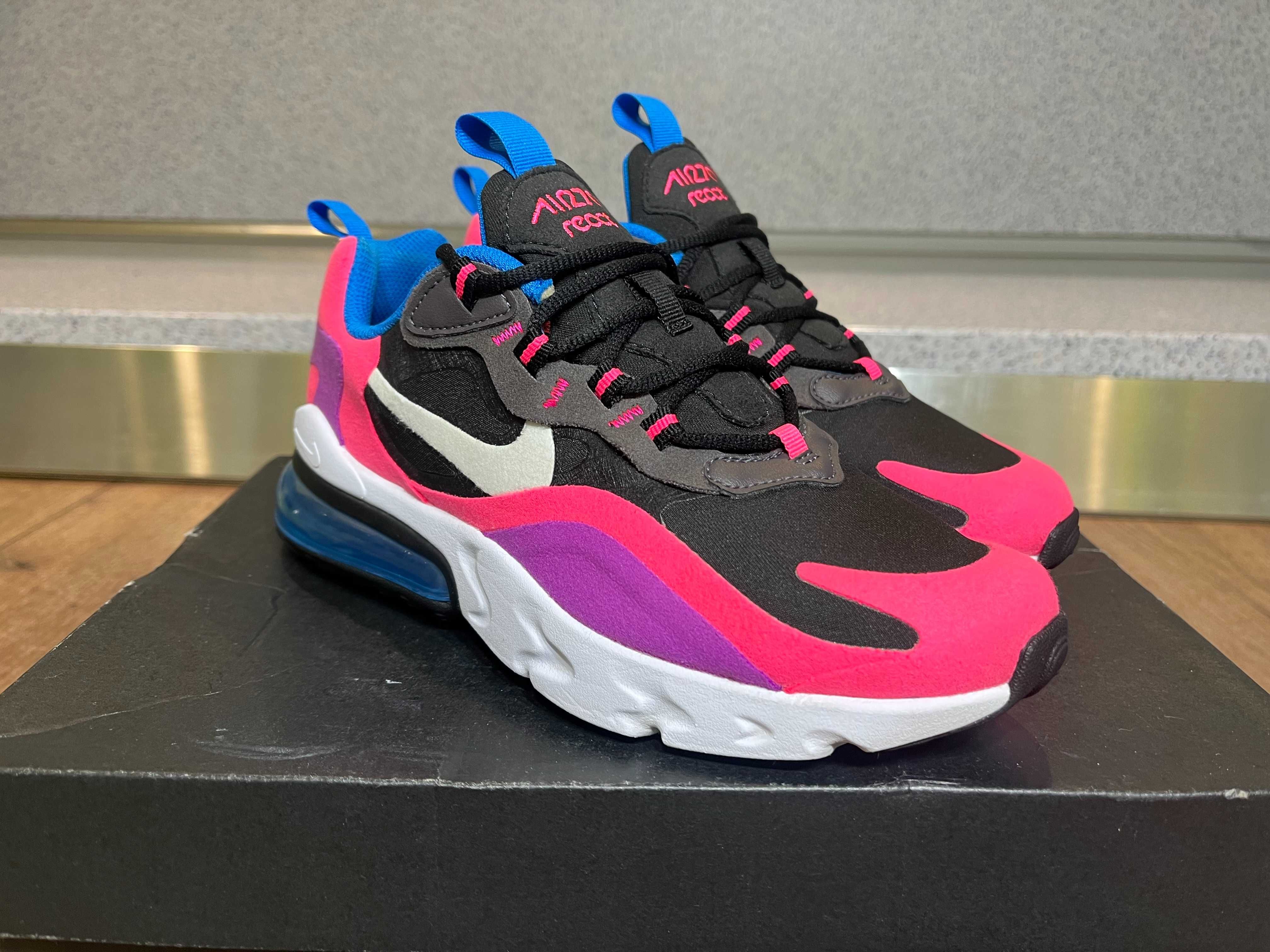 ОРИГИНАЛНИ *** Nike Air Max 270 React Black Hyper Pink Vivid Purple