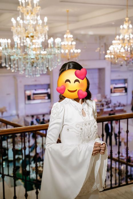 Роскошное белое платье для узату | 42–44 | Как новое Ұзатуға арналған