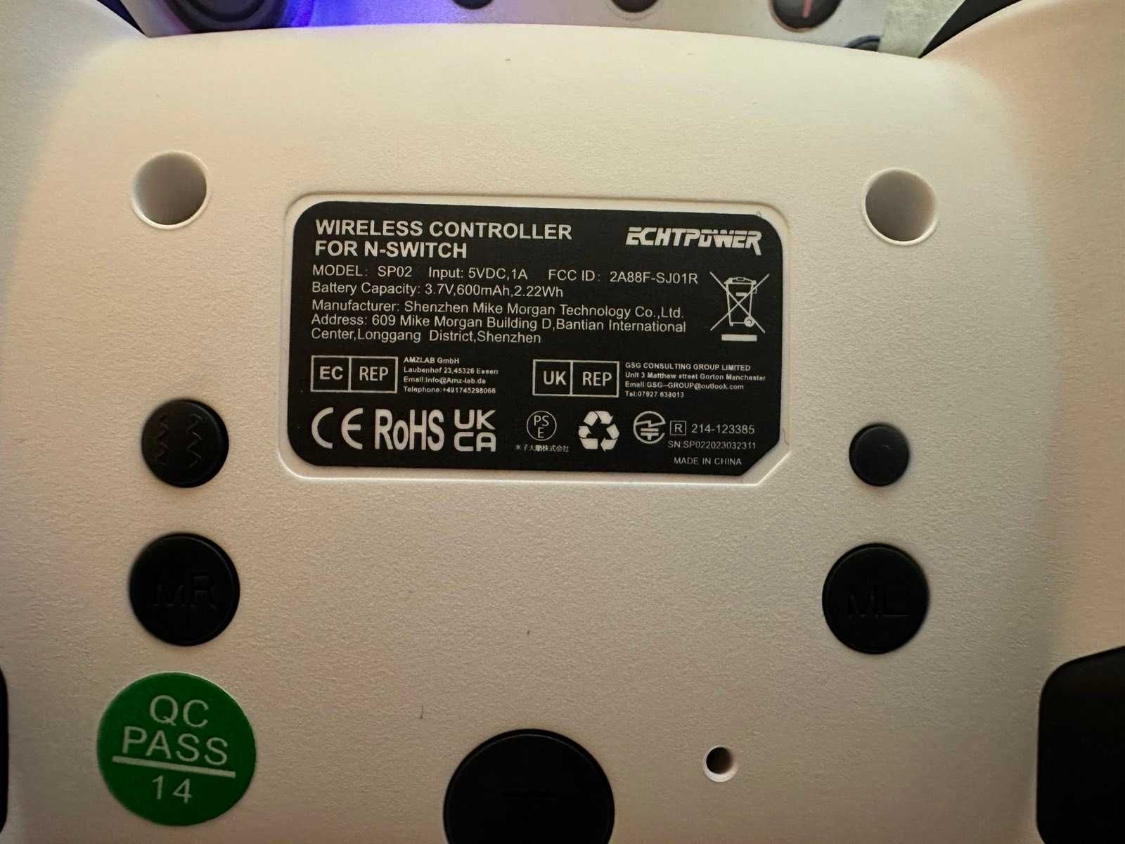ECHTPower Switch Pro Controller – безжичен геймърски контролер, нов