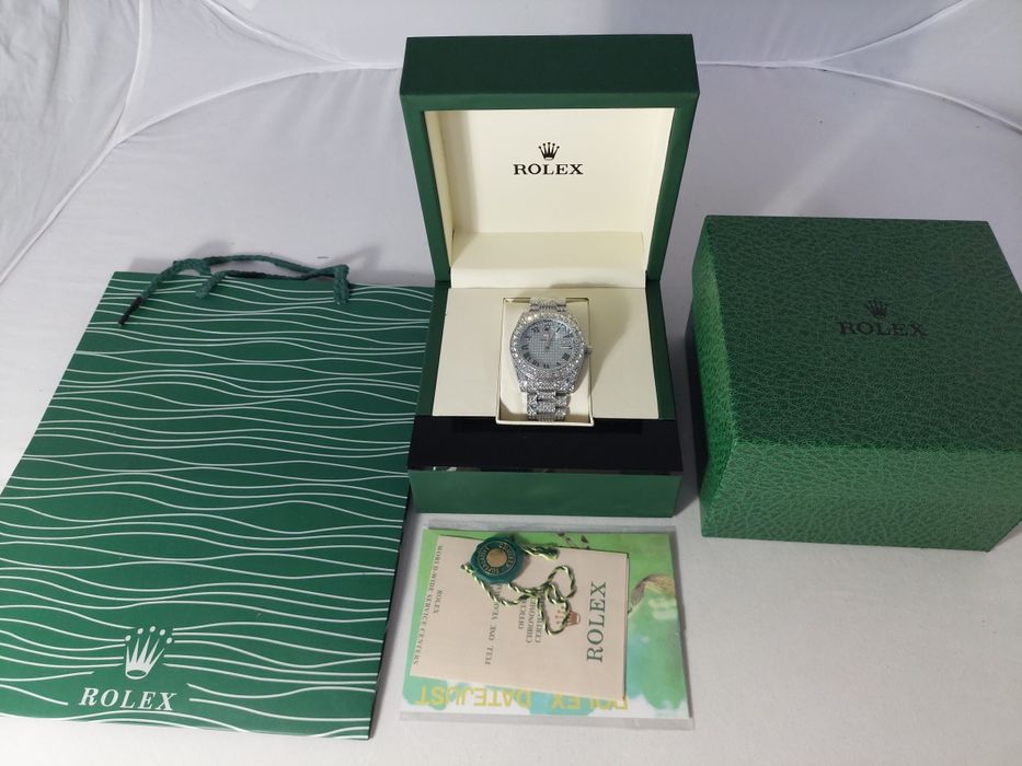 Ceas Rolex full box Moissanite VVS cadou calitate premium vinted