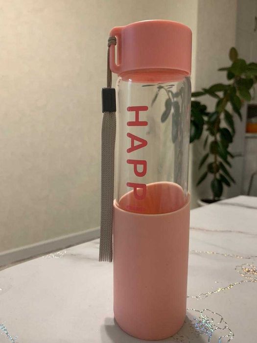 Бутылка для воды стеклянная