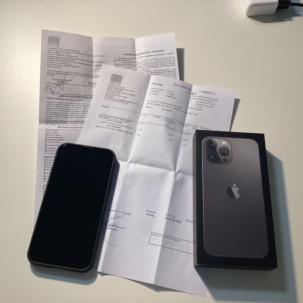 Iphone 13 pro max 256 Neverlocked, Factura , Certificat de garantie