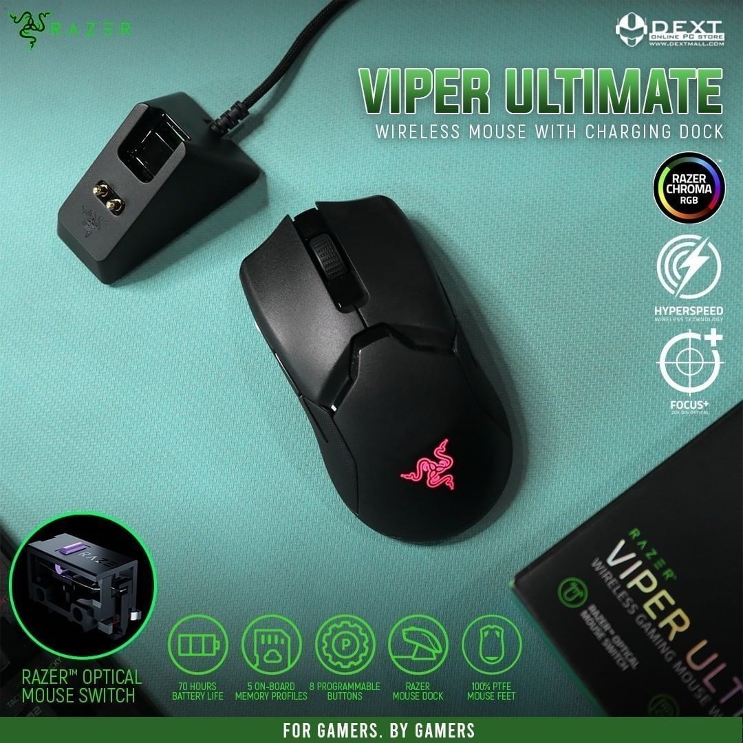 СКИДКА! RAZER VIPER Ultimate Black DPI 20K мышка/мышь + mouse dock