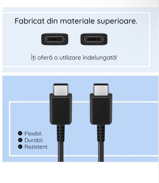 Cablu Samsung Usb-Type-C la Usb-C Samsung 1m, 3A, Negru 4 bucarti