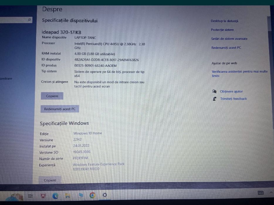 Leptop Lenovo ideapad 320-17ikb