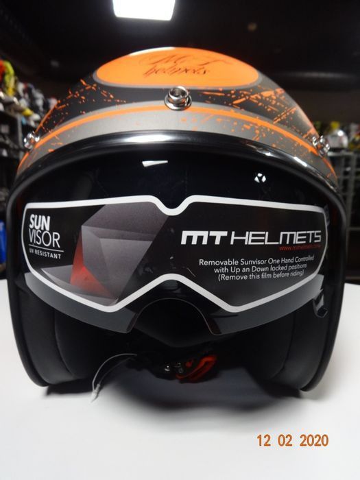 каска Mt helmets отворена каска ретро тъмни очила размер m рокер мото