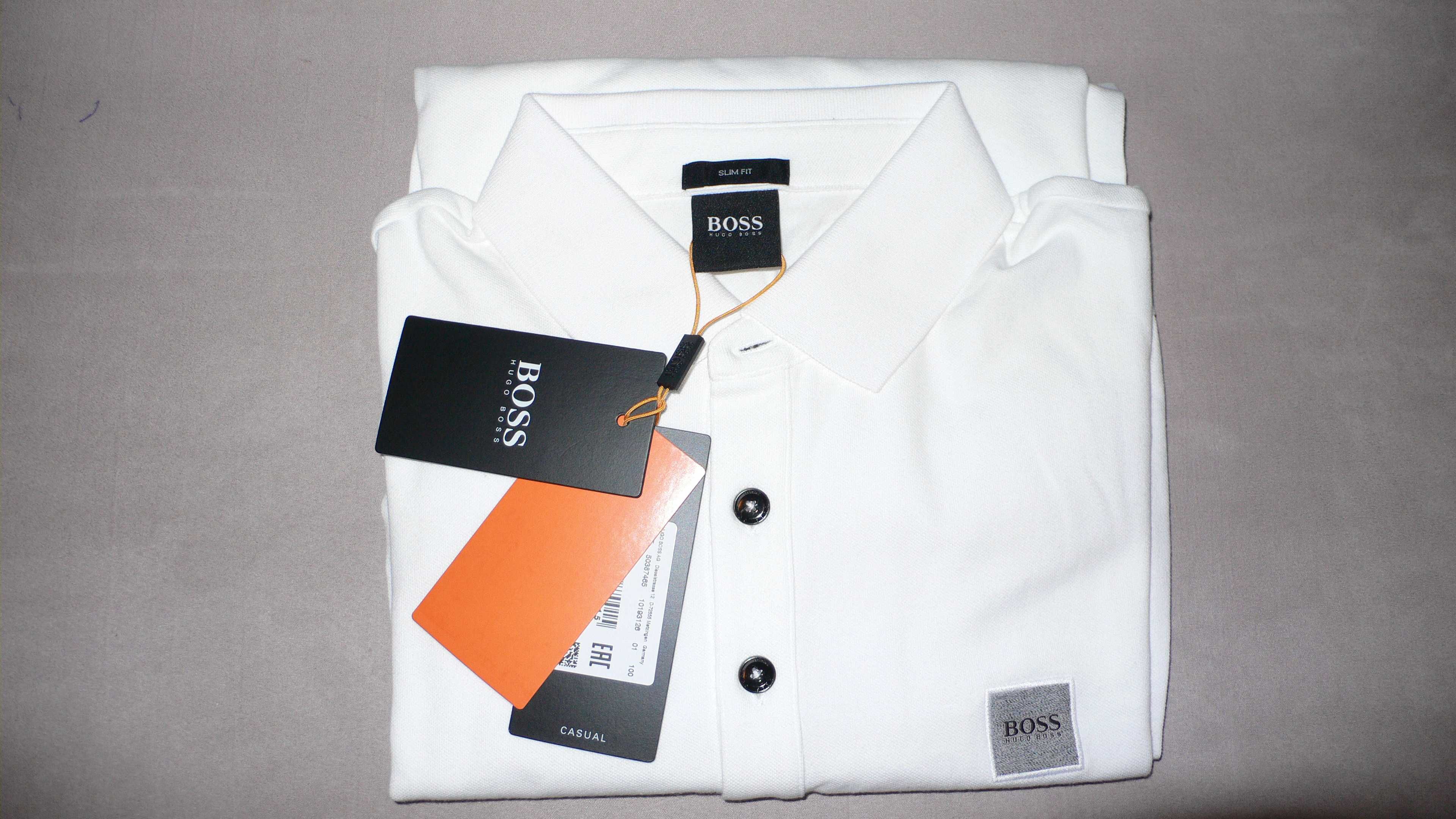 НОВ: BOSS поло фланелка д.ръкав.S(46).Бял.Други: ArmaniJeans;FredPerry