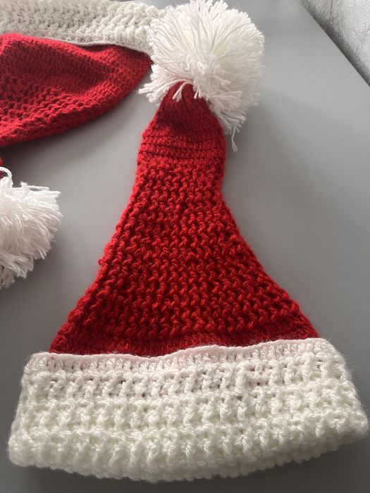 Шапка колпак Санты вязаная