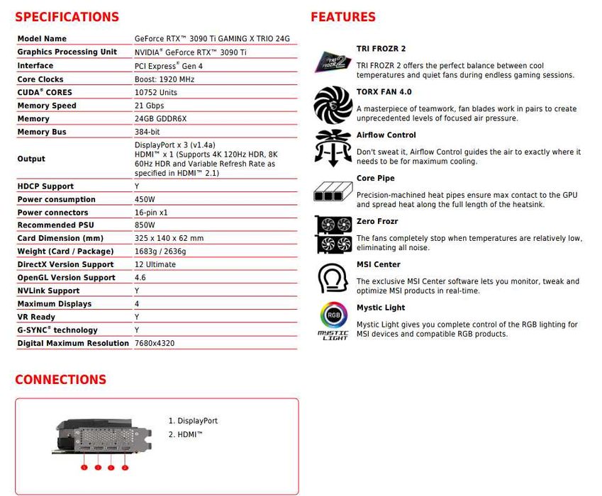 MSI RTX 3090 Ti Gaming X Trio – 24GB, 384-bit, Sigiliu intact