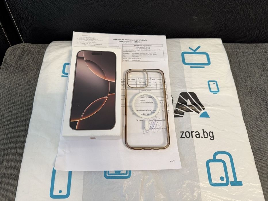 КАТО НОВ 256GB iPhone 16 Pro Max Зора Гаранция 2026 г. Desert