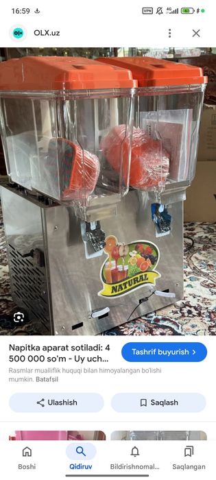 Kafe uchun jihozlar