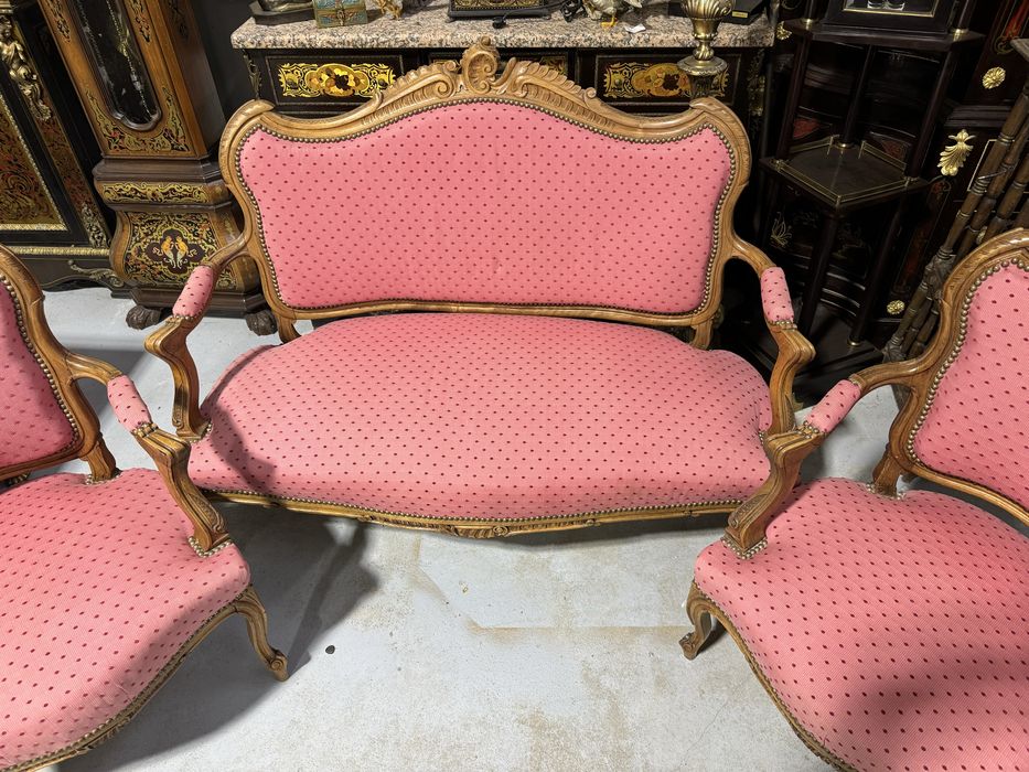 Canapea rococo cu doua fotolii