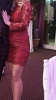 Rochie dantela bordo