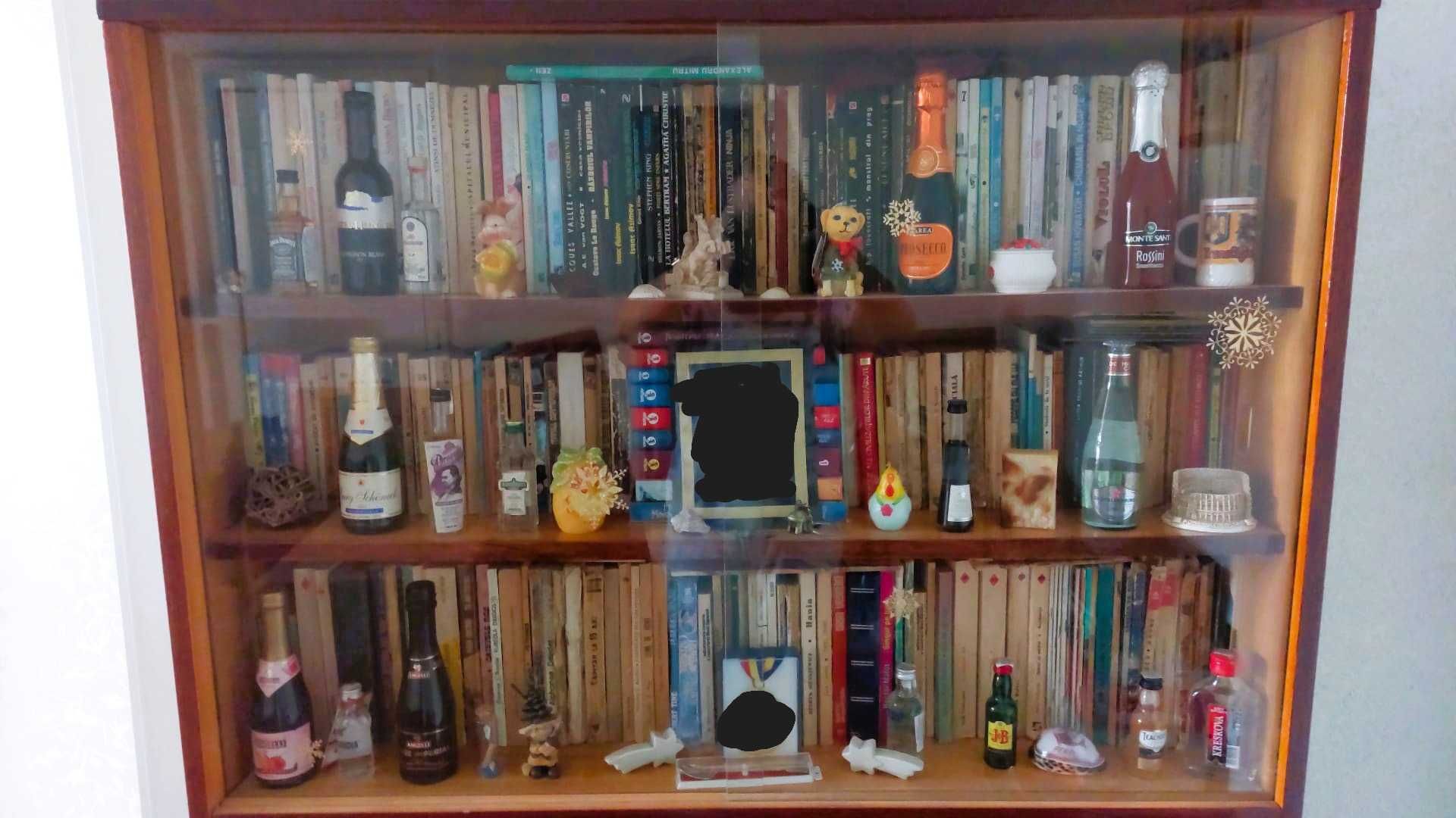 Bibliotecă vintage din lemn, în stare foarte bună - două corpuri.
