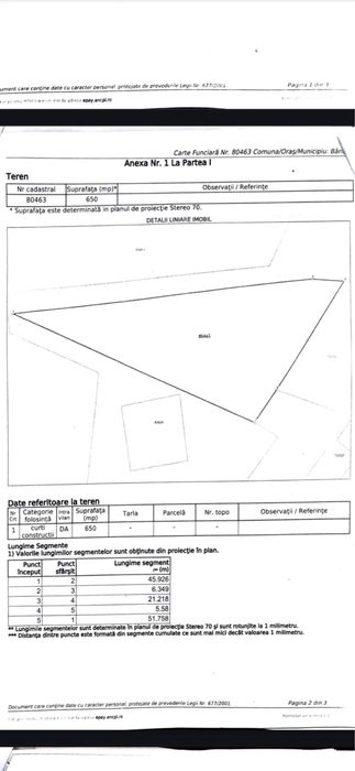 vand teren 650 mp   in Barlad