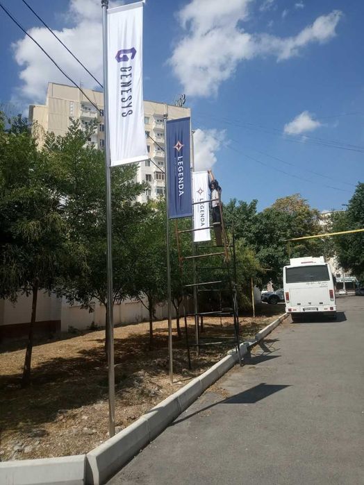 Флаги. Флагштоки. Брендовые флаги с каркасом. Bayroq.