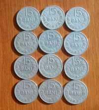 Vând lot 12 monede 15 bani 1975