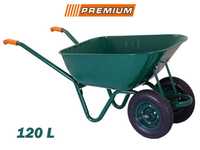 Строителна ръчна количка 120L, 2 плътни колела, GREEN PREMIUM (08077)