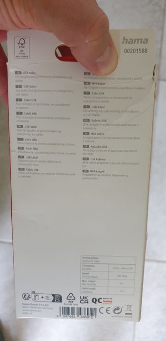 Cablu Hama ( USB-A-Micro-USB ) 3 m