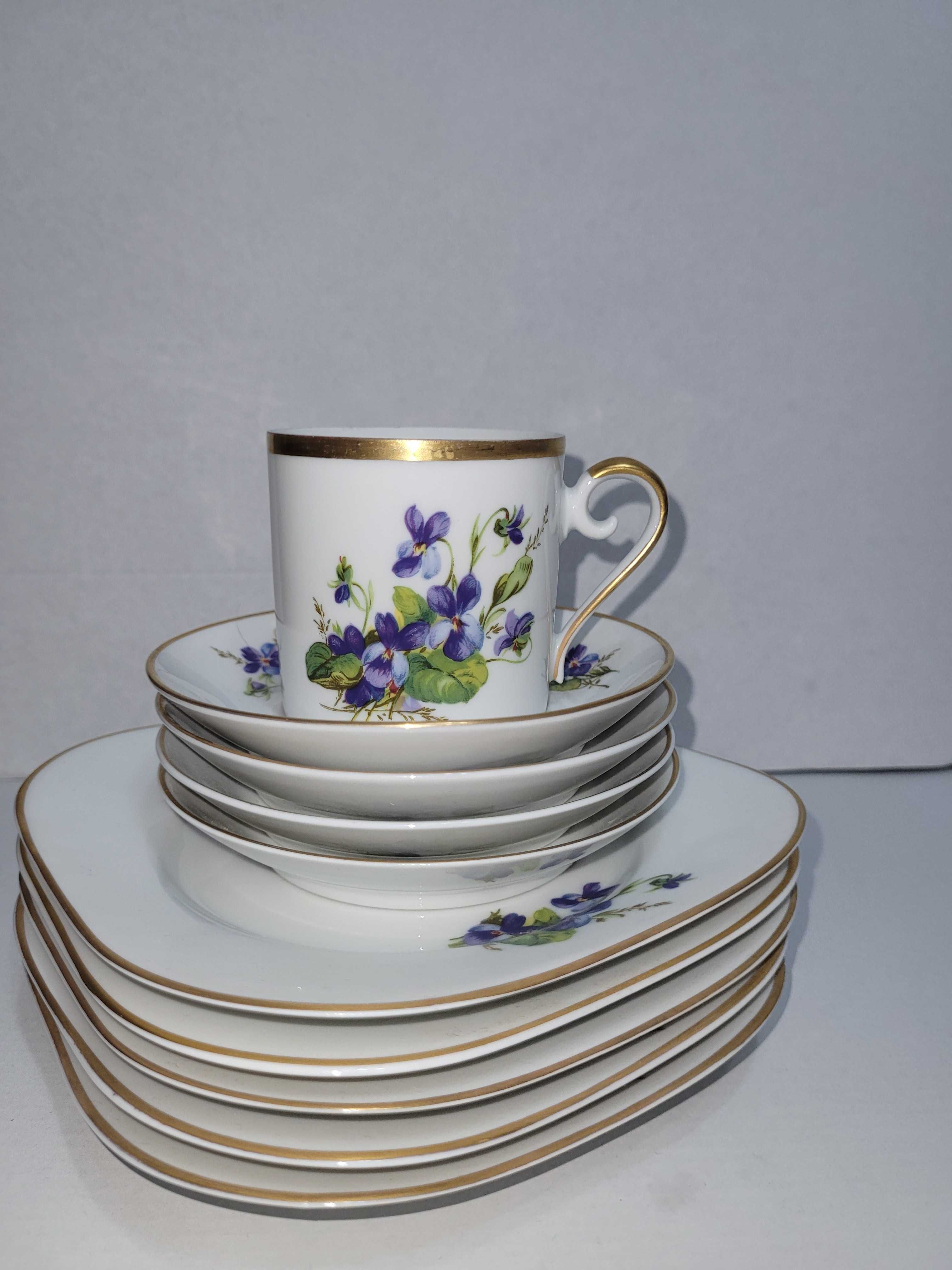 Set 6 cesti demitasse pictate manual, portelan suedez Hackefors