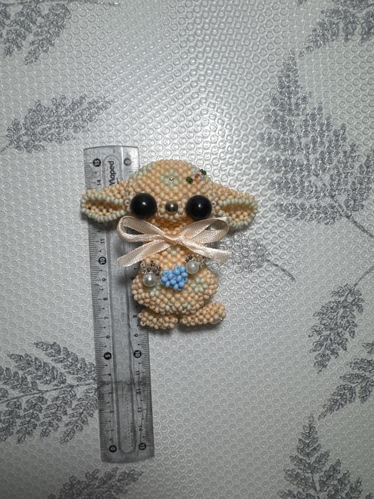 Амигуруми из бисера, игрушка из бисера «Ушастик»