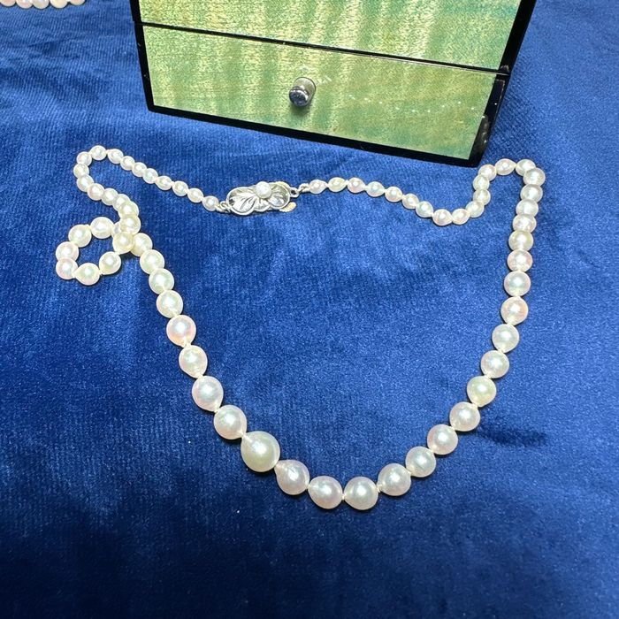Vintage colier perle naturale Akoya de apă sărată