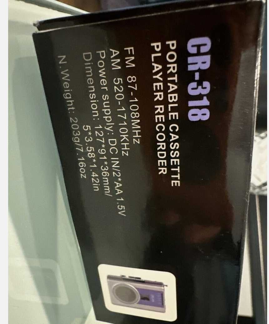 Gracioso AM FM с антена Rare CR-318 НОВО -Преносим касетофон