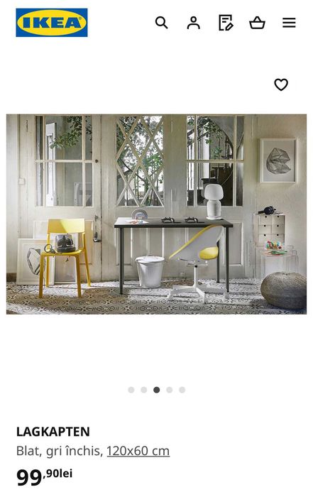 NOU! Blat IKEA 120x60 cm gri închis