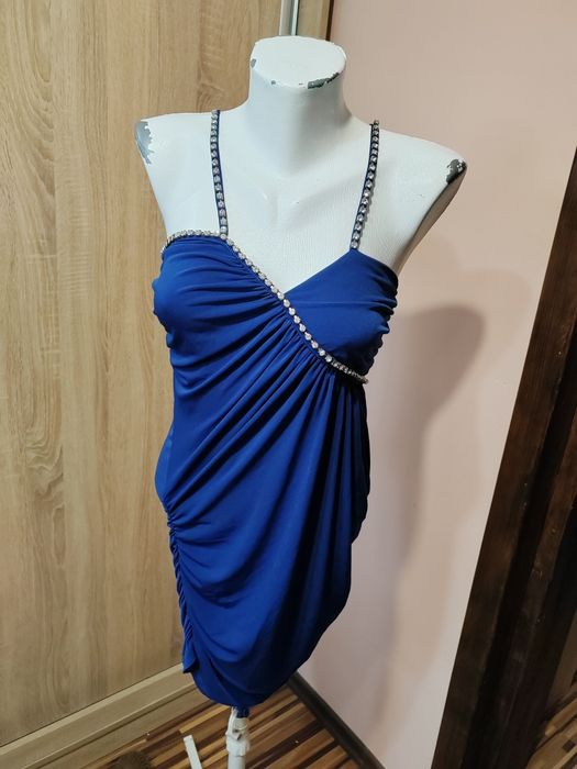 Rochie elastica scurta albastru închis