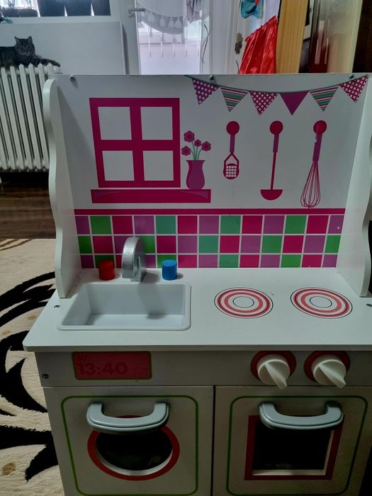 Casa papusi si bucatarie 2 in 1 lemn