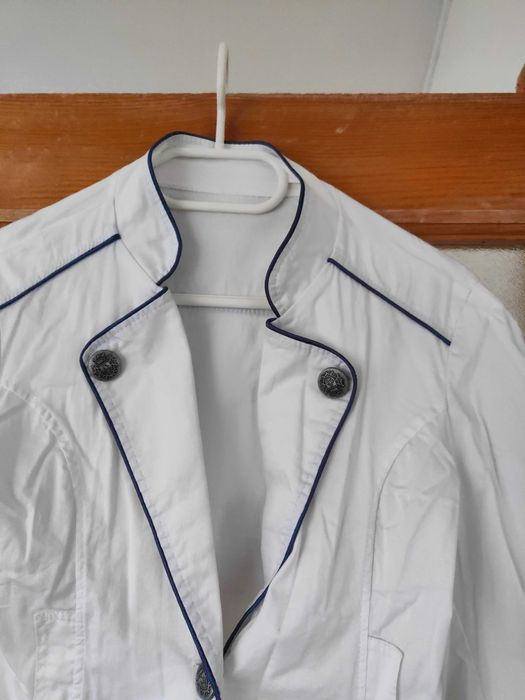 Sacou alb nou S bumbac